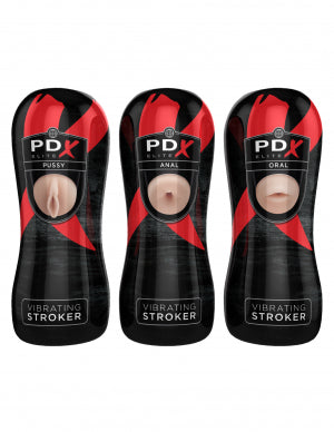 PDX ELITE VIBRATING STROKER 12PC DISPLAY