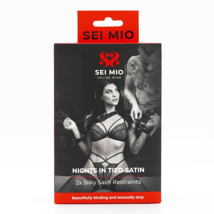 SEI MIO NIGHTS IN TIED SATIN 2X SILK SASH RESTRAINTS