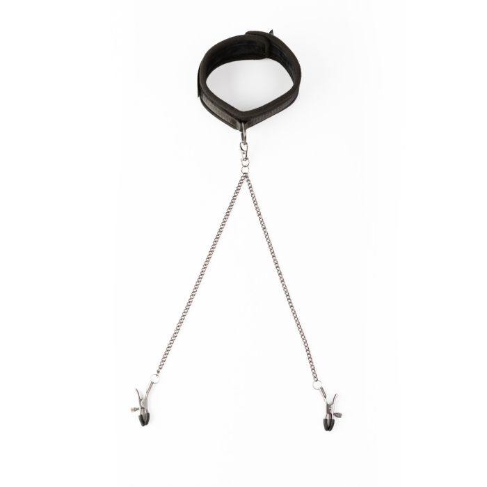 SEI MIO TWIN TWEAKS VELVET COLLAR WITH NIPPLE CLAMPS