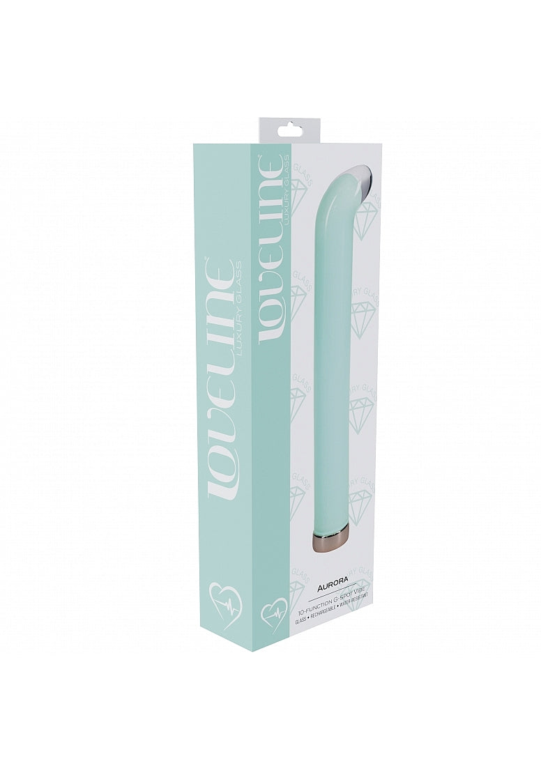 LOVELINE AURORA 6.3 G-SPOT VIBRATOR GLASS GREEN "