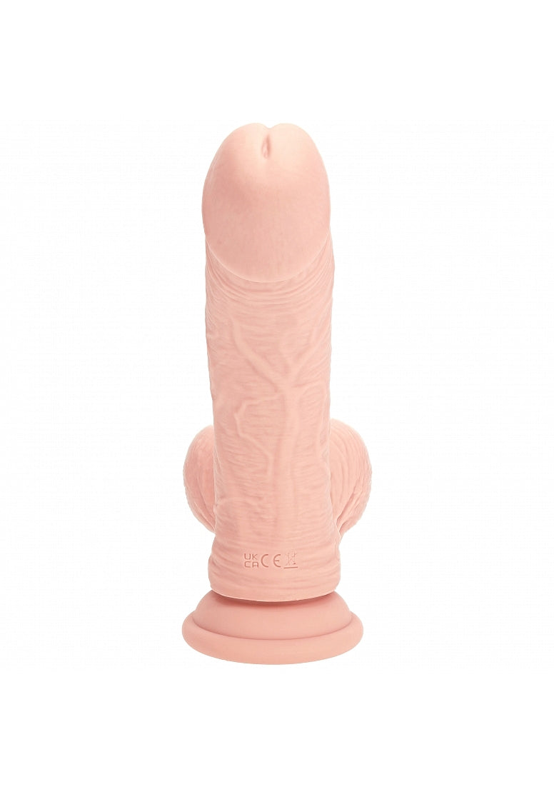 REALROCK RECHARGEABLE DUAL LAYERED VIBRATING CURVED 8IN W/BALLS
