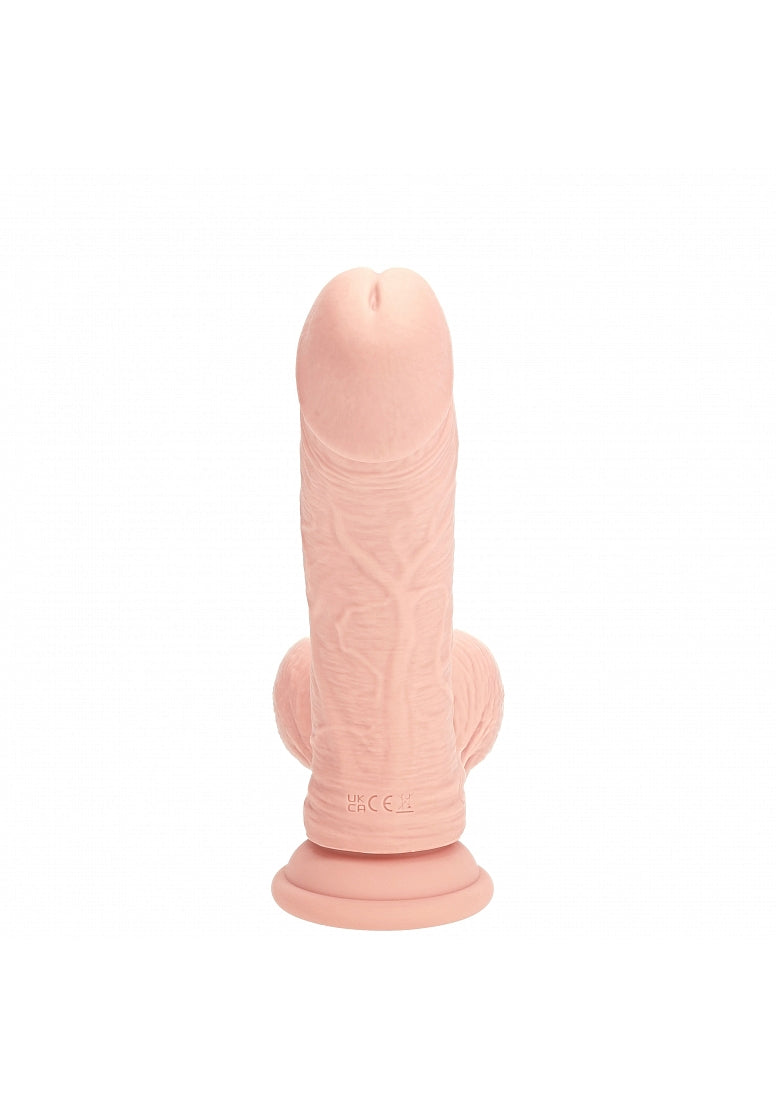 REALROCK RECHARGEABLE DUAL LAYERED VIBRATING CURVED 7IN W/BALLS