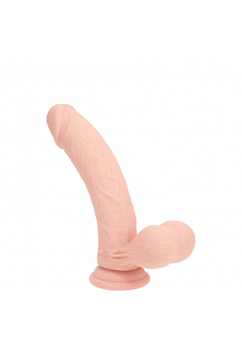 REALROCK RECHARGEABLE DUAL LAYERED VIBRATING CURVED 6IN W/BALLS