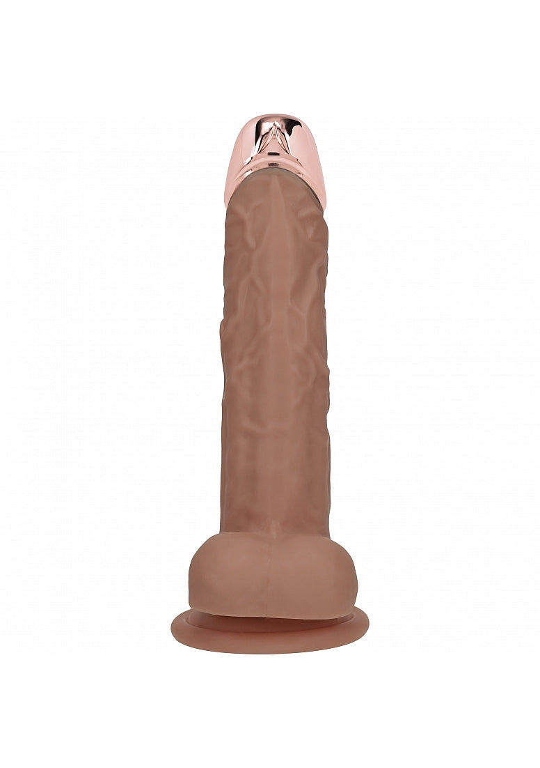 REALROCK WIRELESS RECHARGEABLE METALHEAD REGULAR STRAIGHT 8IN W/BALLS TAN