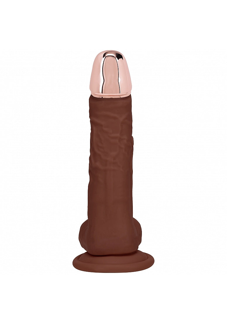 REALROCK WIRELESS RECHARGEABLE METALHEAD REGULAR STRAIGHT 7IN W/BALLS BROWN