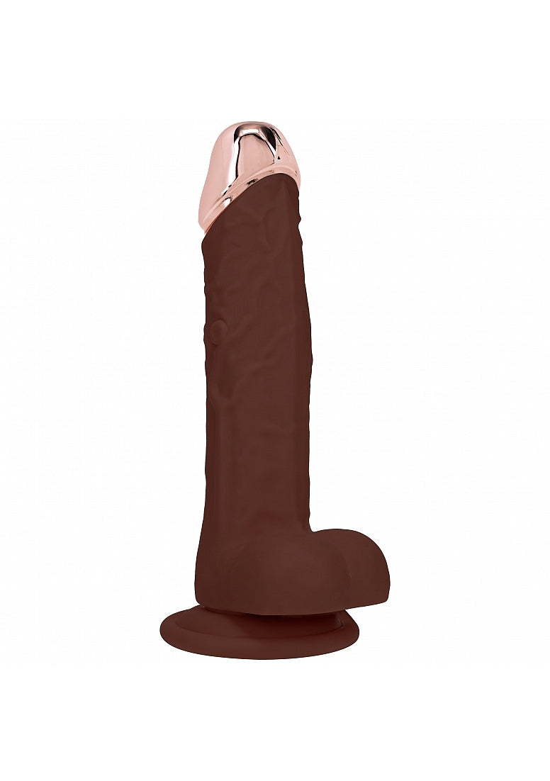REALROCK WIRELESS RECHARGEABLE METALHEAD REGULAR STRAIGHT W/BALLS BROWN