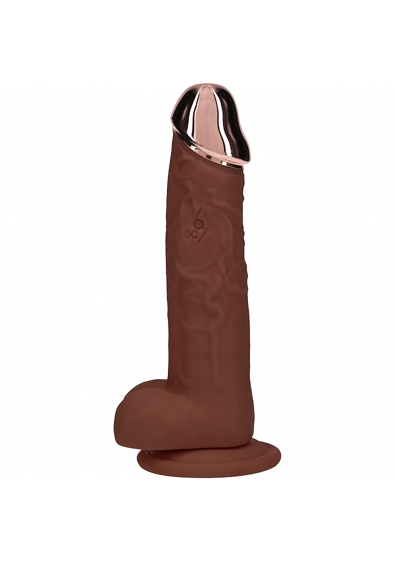 REALROCK WIRELESS RECHARGEABLE METALHEAD REGULAR STRAIGHT W/BALLS BROWN