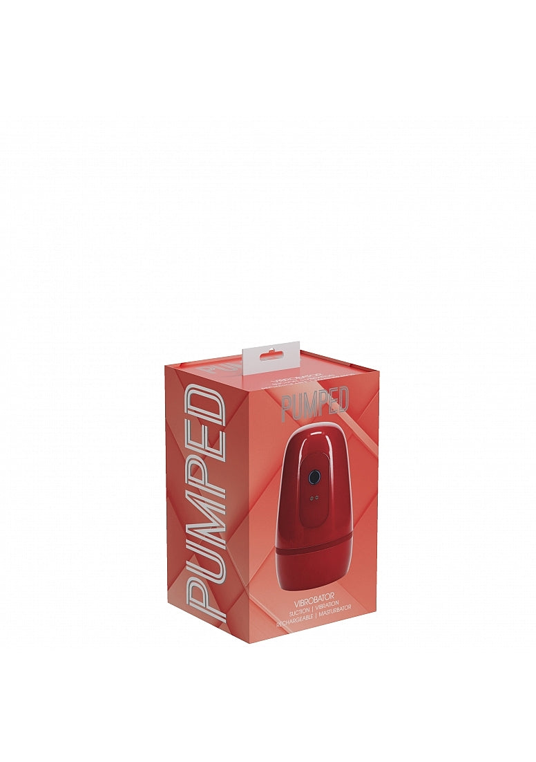 PUMPED VIBROBATOR MASTURBATOR SUCTION METALLIC RED
