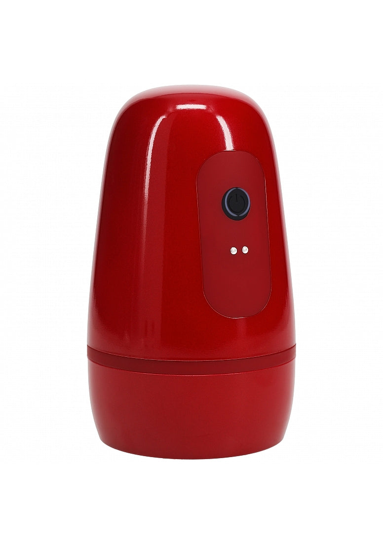 PUMPED VIBROBATOR MASTURBATOR SUCTION METALLIC RED