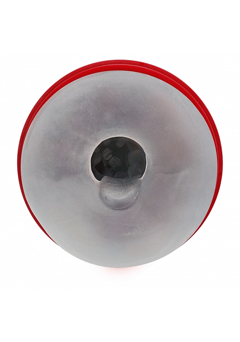 PUMPED VIBROBATOR MASTURBATOR SUCTION METALLIC RED