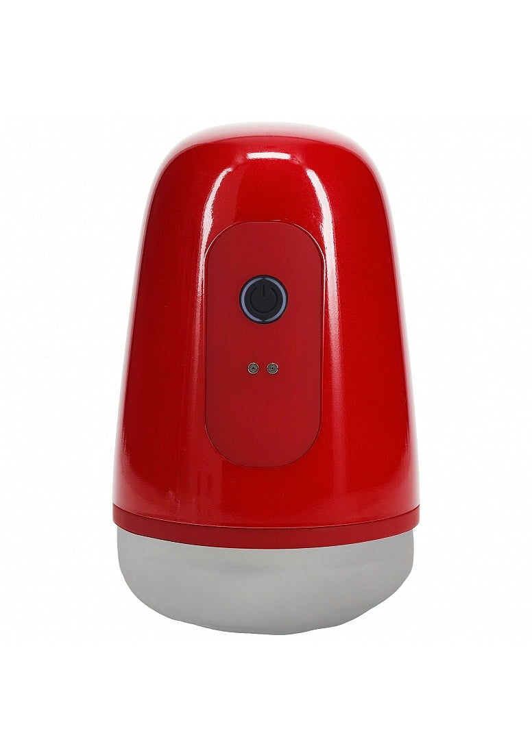 PUMPED VIBROBATOR MASTURBATOR SUCTION METALLIC RED