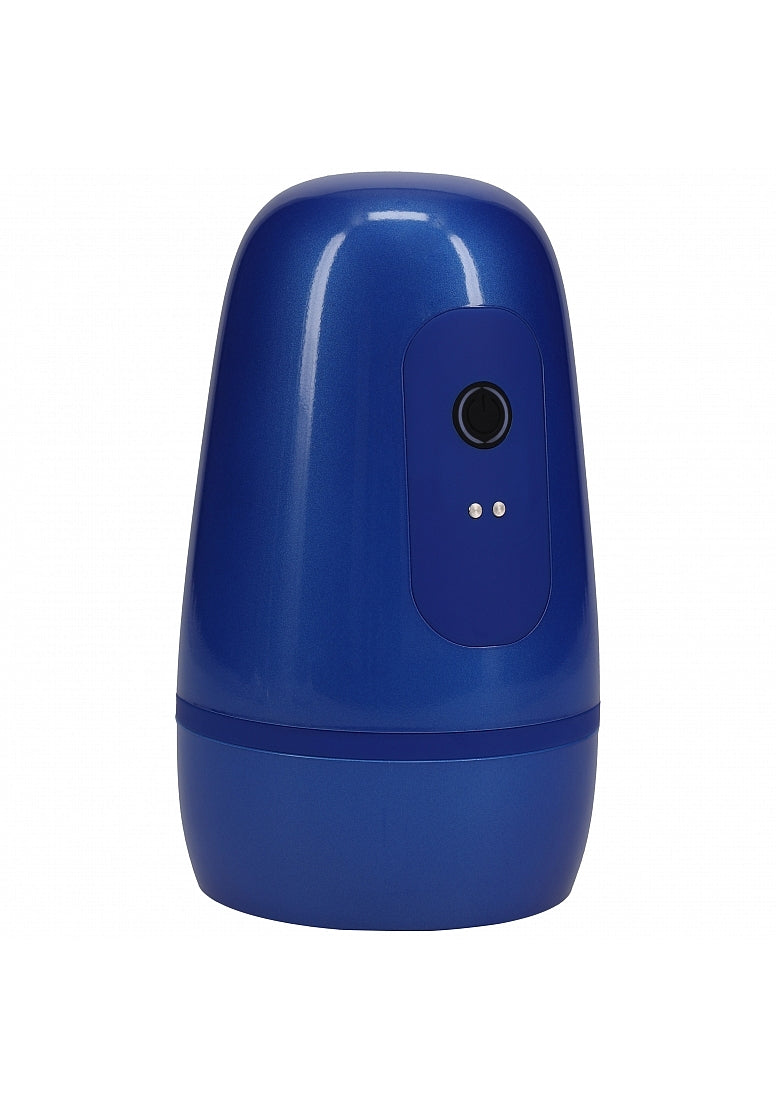 PUMPED VIBROBATOR MASTURBATOR SUCTION METALLIC BLUE
