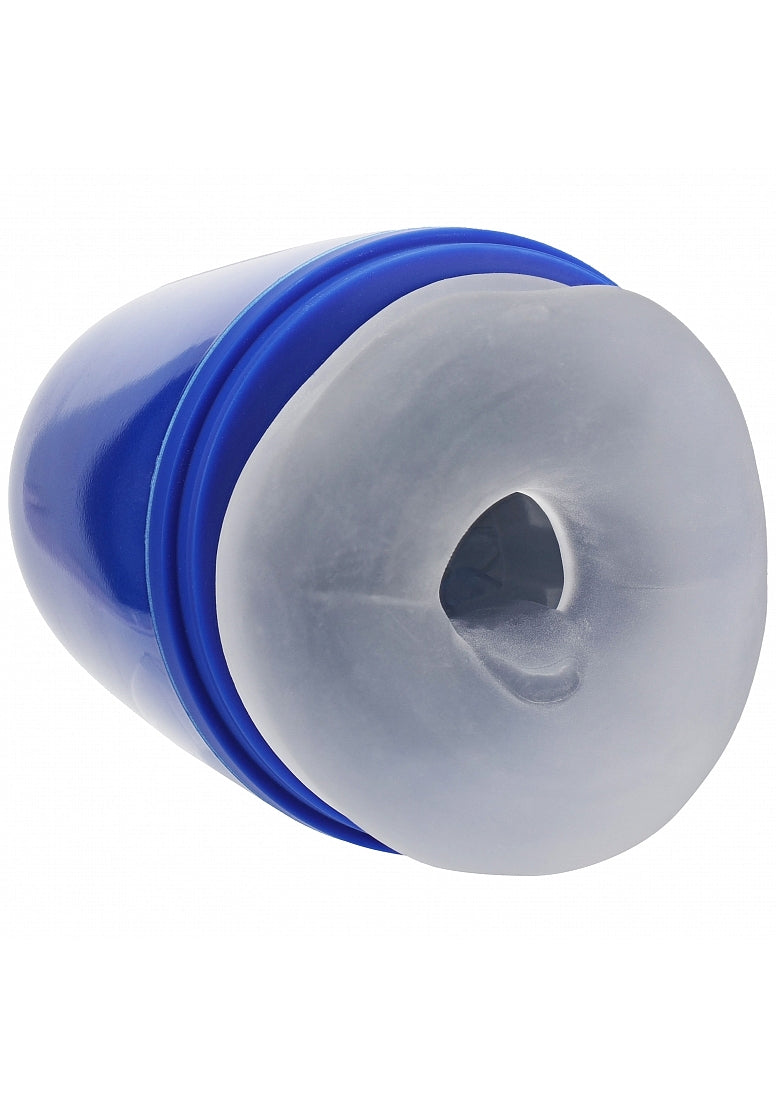 PUMPED VIBROBATOR MASTURBATOR SUCTION METALLIC BLUE
