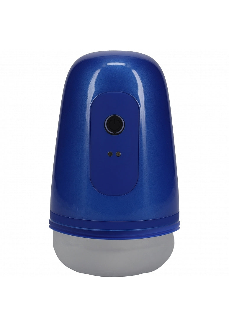 PUMPED VIBROBATOR MASTURBATOR SUCTION METALLIC BLUE