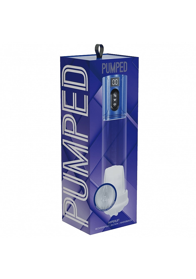 PUMPED HYPERLIFT MASTURBATOR SUCTION METALLIC BLUE