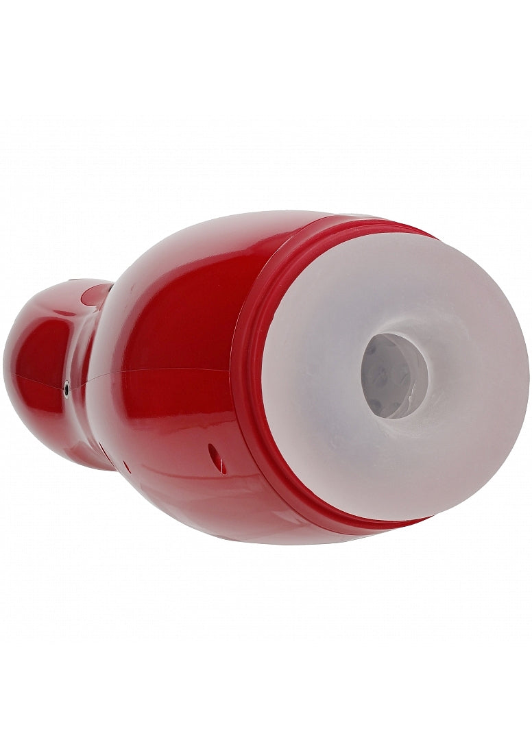 PUMPED VIRTUO MASTURBATOR SUCTION VIBRATION PHONE ATTACHMENT METALLIC RED