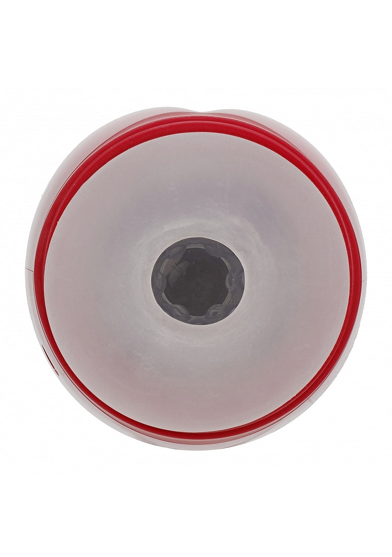 PUMPED VIRTUO MASTURBATOR SUCTION VIBRATION PHONE ATTACHMENT METALLIC RED