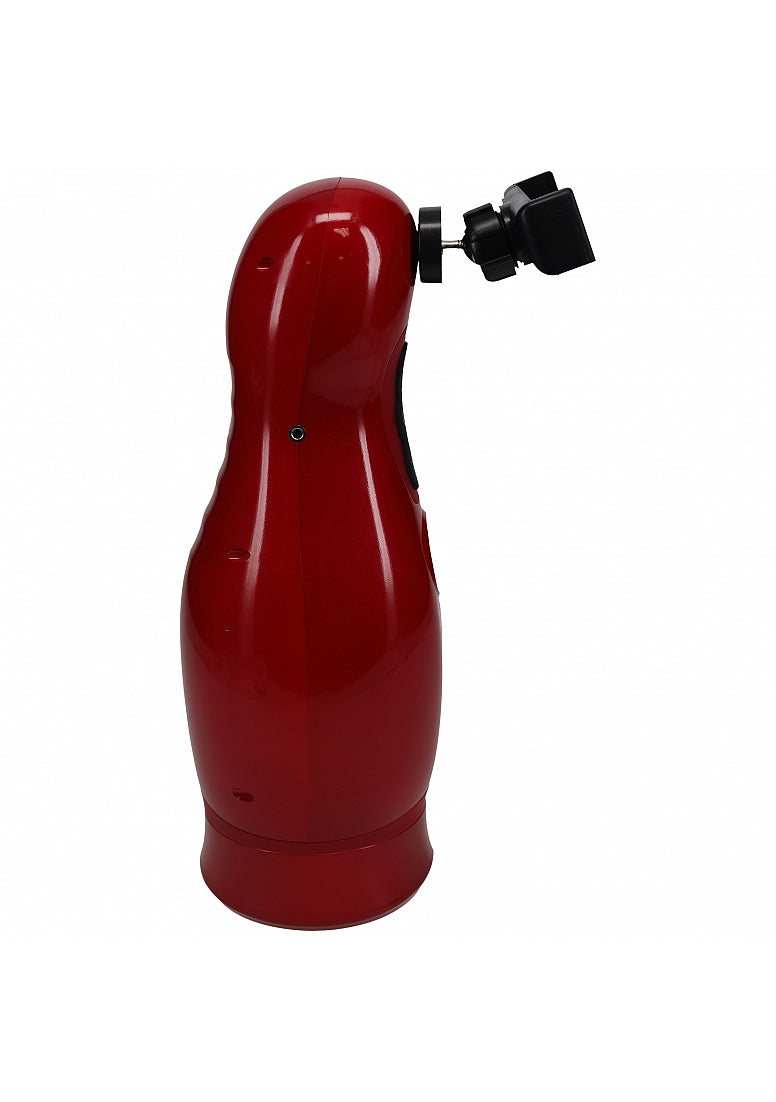 PUMPED VIRTUO MASTURBATOR SUCTION VIBRATION PHONE ATTACHMENT METALLIC RED