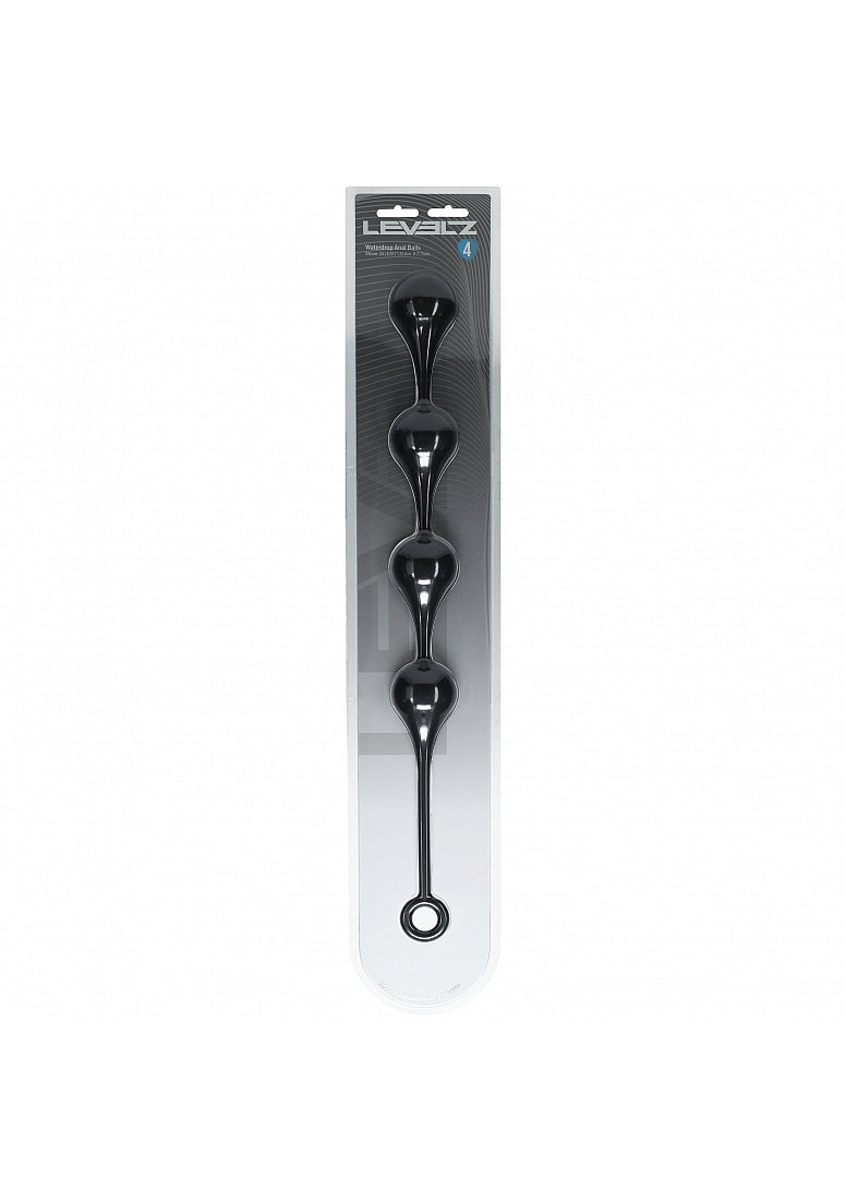 LEVELZ WATERDROP SILICONE ANAL BALLS XL 50MM BLACK