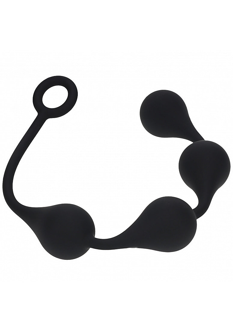 LEVELZ WATERDROP SILICONE ANAL BALLS XL 50MM BLACK