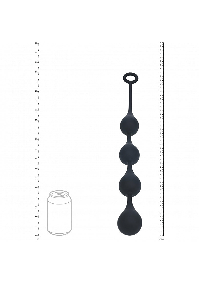 LEVELZ WATERDROP SILICONE ANAL BALLS L 40MM BLACK