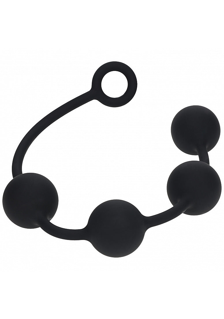 LEVELZ ROUND SILICONE ANAL BALLS XL 50MM BLACK