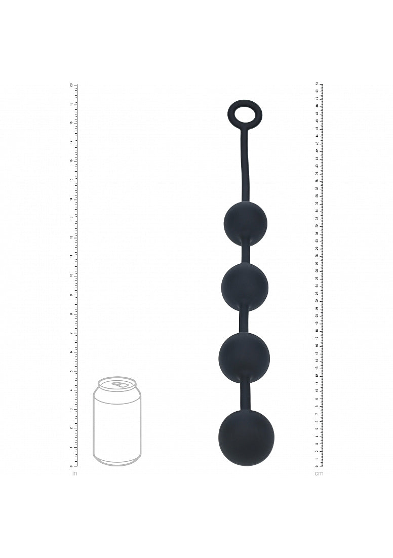 LEVELZ ROUND SILICONE ANAL BALLS XL 50MM BLACK