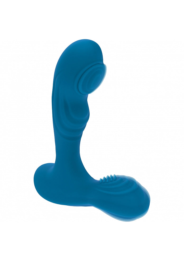 LEVELZ VIBRATING & TAPPING SILICONE PROSTATE MASSAGER W/ BALL STIMULATOR TEAL