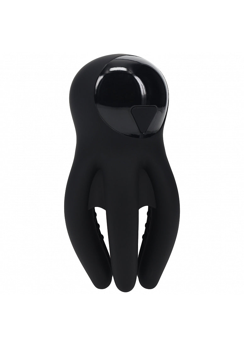 LEVELZ DIGITAL VIBRATING SILICONE PENIS HEAD STIMULATOR W/ TENTACLES BLACK