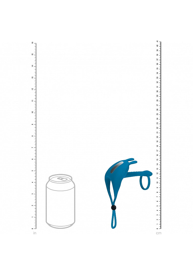 LEVELZ ADJUSTABLE BUNNY VIBRATING LASSO COCK RING TEAL