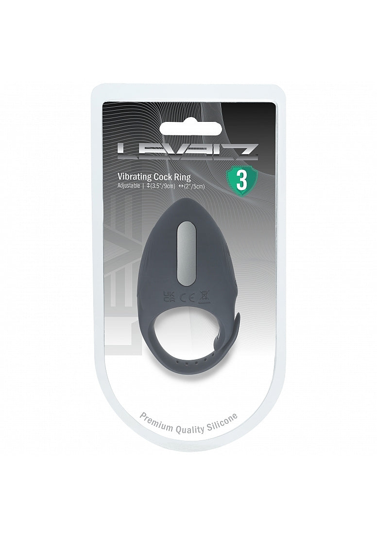 LEVELZ ADJUSTABLE VIBRATING COCK RING BLK