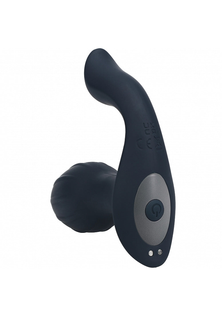 LEVELZ VIBRATING & ROTATING SILICONE ANAL PLUG BLACK