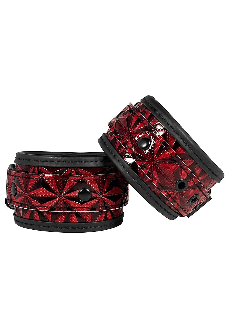 OUCH! LUXURY HAND CUFFS BURGUNDY