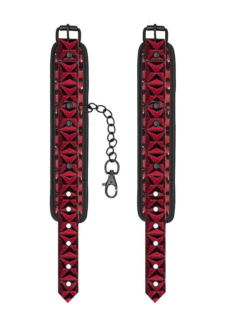 OUCH! LUXURY HAND CUFFS BURGUNDY