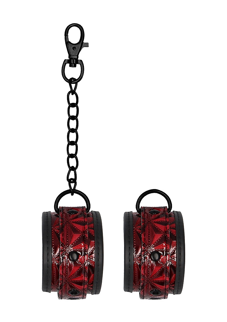 OUCH! LUXURY HAND CUFFS BURGUNDY