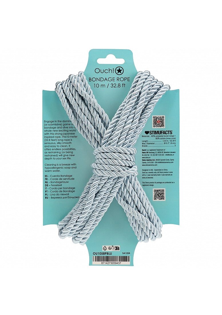 OUCH! BONDAGE ROPE 10 METERS POWDER BLUE