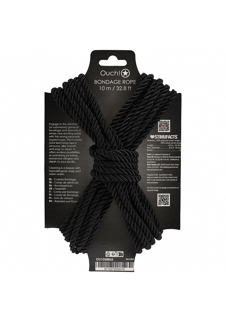 OUCH! BONDAGE ROPE 10 METERS BLACK