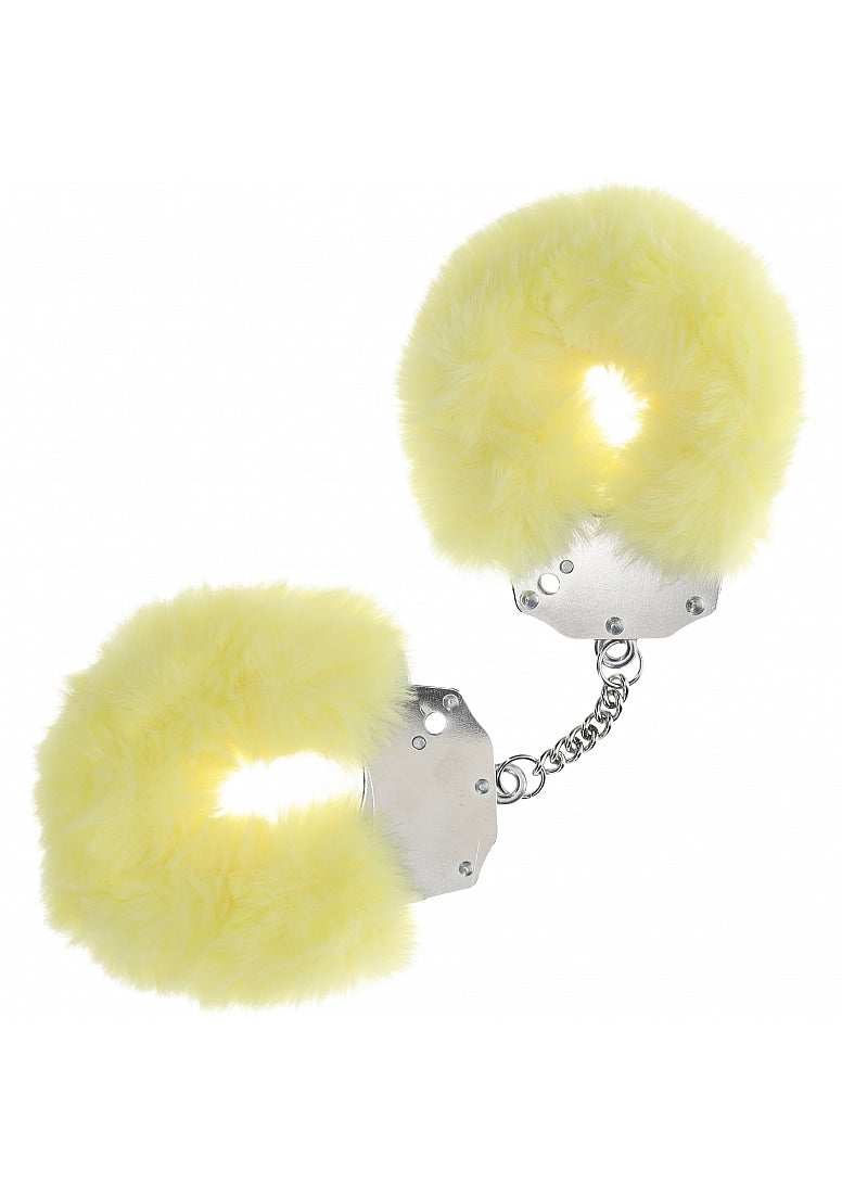 OUCH! HEAVY DUTY FLUFFY HANDCUFFS YELLOW