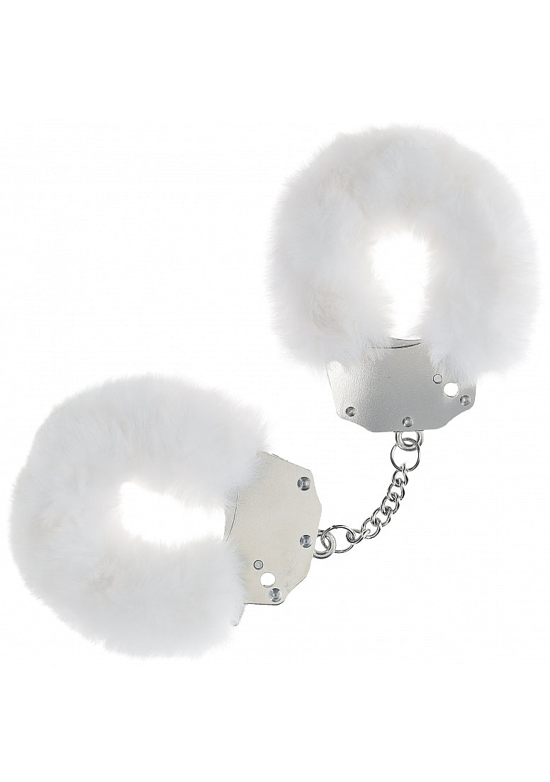 OUCH! HEAVY DUTY FLUFFY HANDCUFFS WHITE