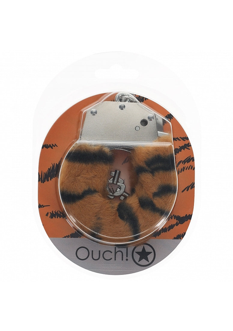OUCH! HEAVY DUTY FLUFFY HANDCUFFS TIGER