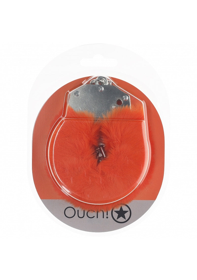 OUCH! HEAVY DUTY FLUFFY HANDCUFFS ORANGE