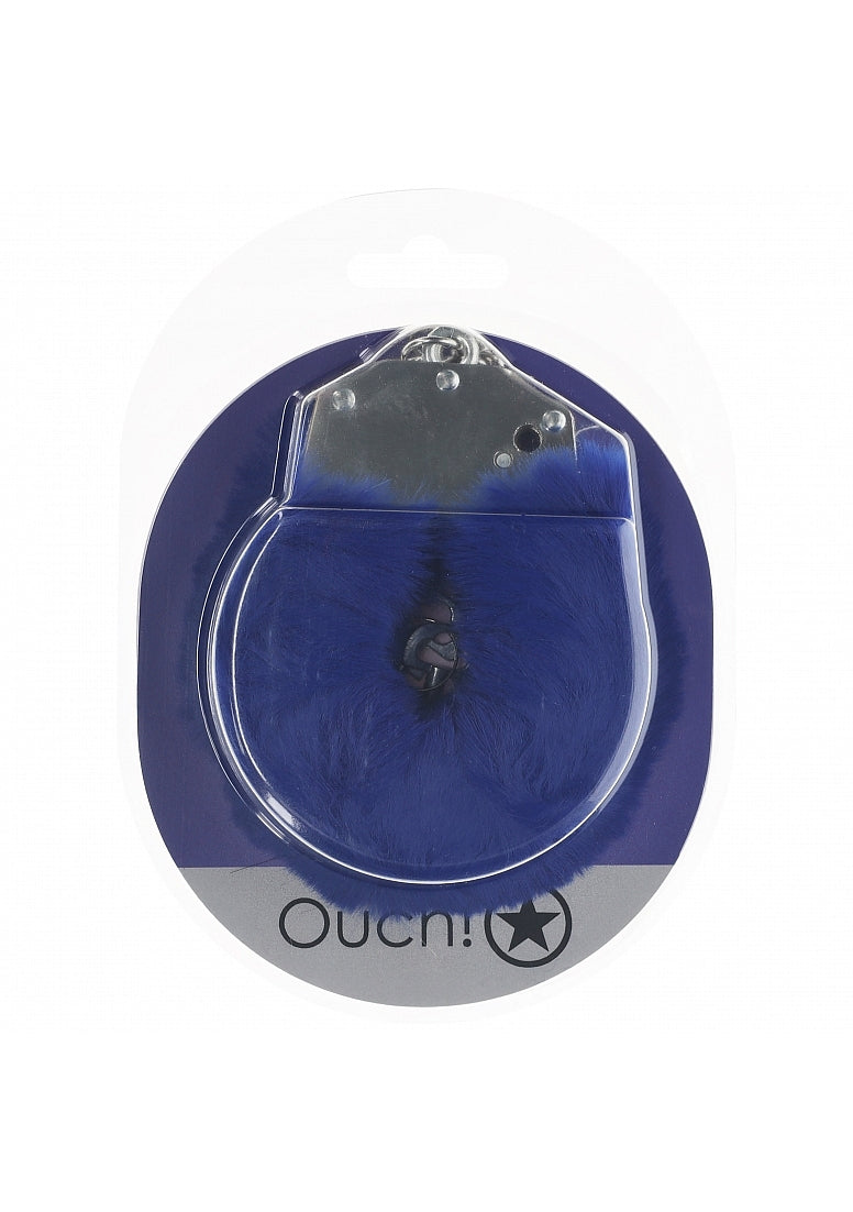 OUCH! HEAVY DUTY FLUFFY HANDCUFFS NAVY