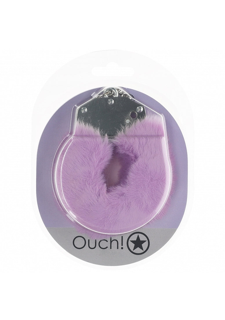 OUCH! HEAVY DUTY FLUFFY HANDCUFFS LAVENDER