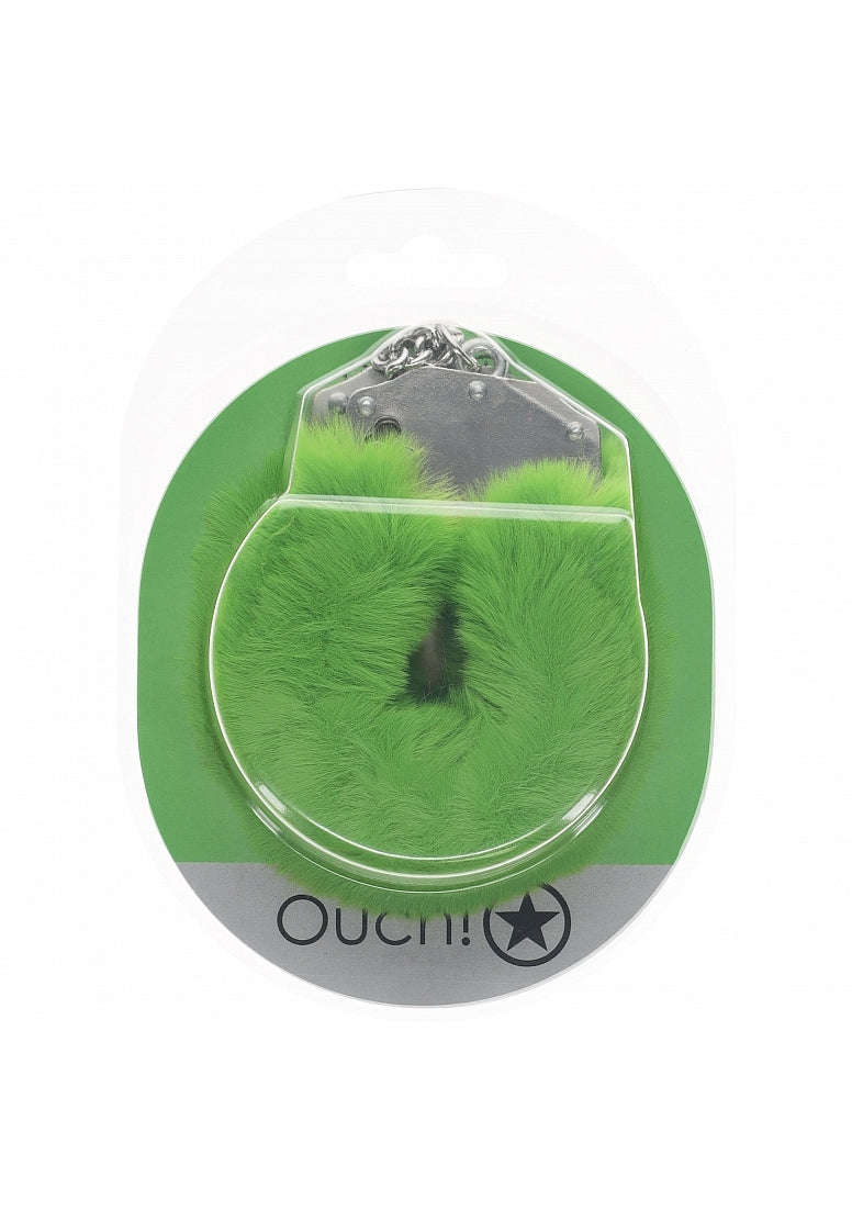 OUCH! HEAVY DUTY FLUFFY HANDCUFFS GREEN