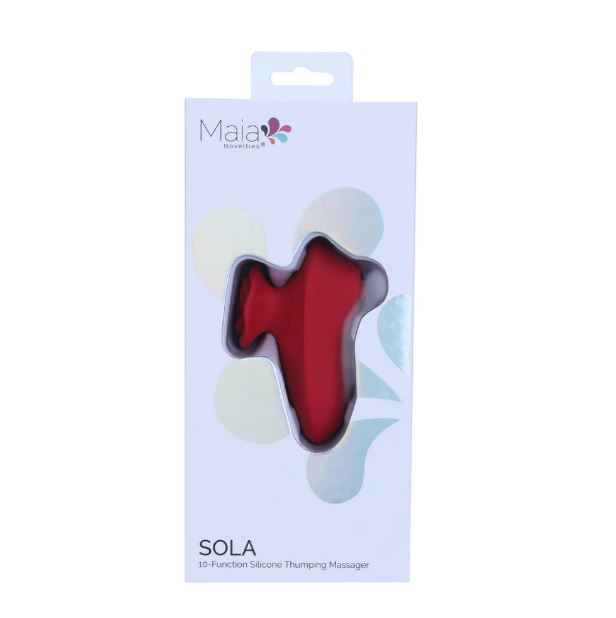 SOLA 10 FUNCTION SILICONE THUMPING MASSAGER RED