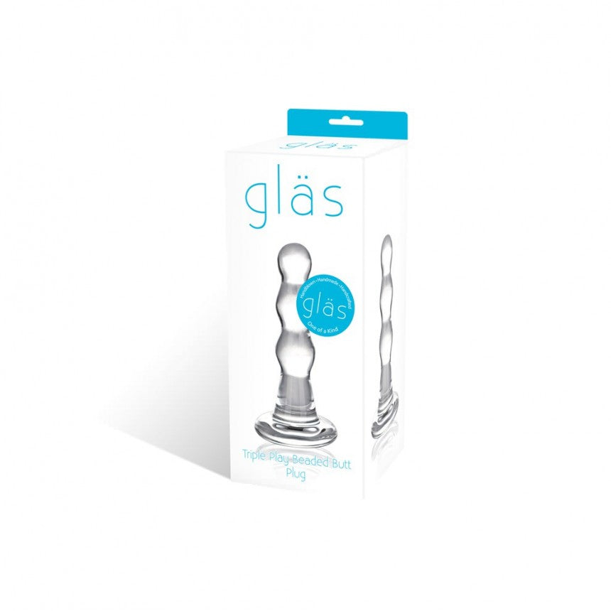 GLAS TRIPLE PLAY BEADED BUTT PLUG