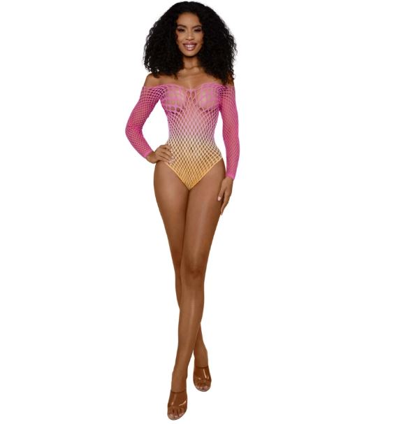 DREAMGIRL STAPLE OFF SHOULDER BODYSUI TROPICAL PEACH OS