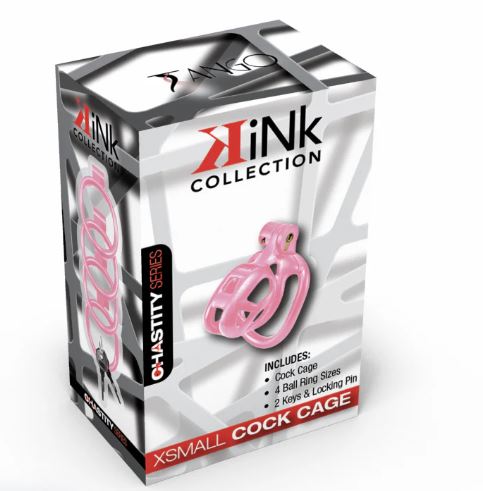 KINK CHASTITY SERIES LOCKING COCK CAGE XS PINK